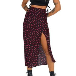 Princess Polly Floral Mabel Side Slit Cinched Midi Skirt